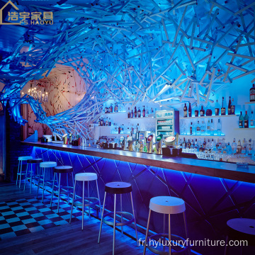 Comptoir de bar long commercial en acrylique table de bar led